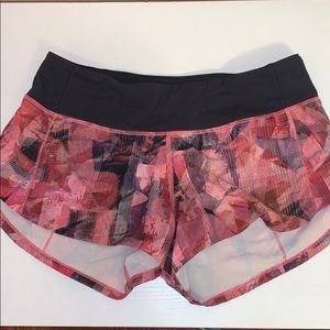 Lululemon pink and black shorts